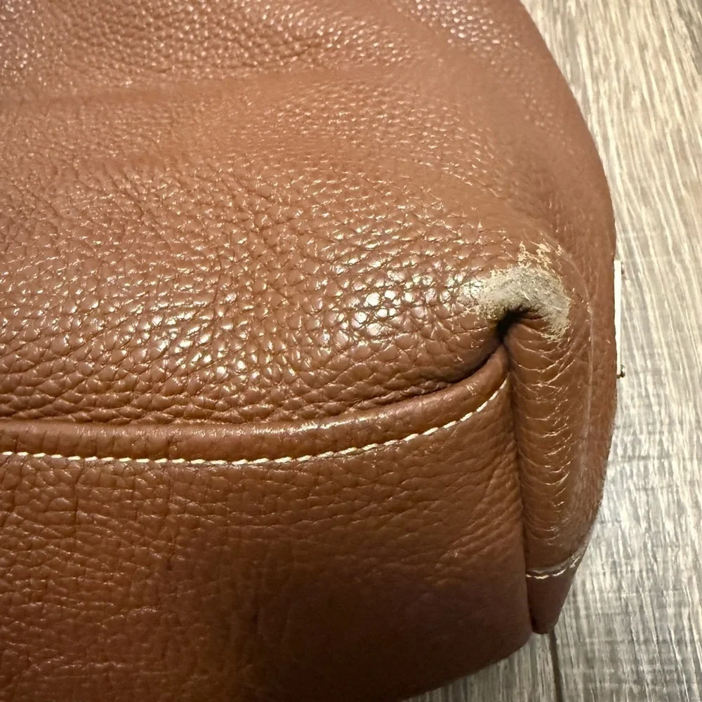 Prada Vintage Brown Vitello Dani Tote Bag Pebbled Leather Y2K Silver Hardware